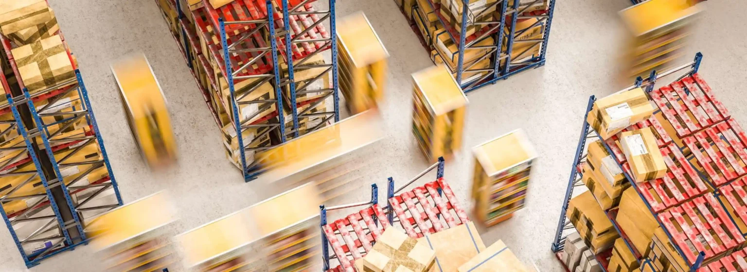 An automated warehouse.