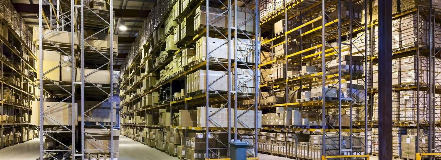 A warehouse racking system.