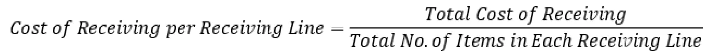 Warehouse Receiving Metrics - Cost of Receiving Per Receiving Line Formula