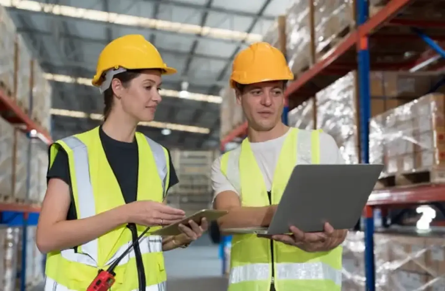 Warehouse operators managing a fully automated warehouse system.